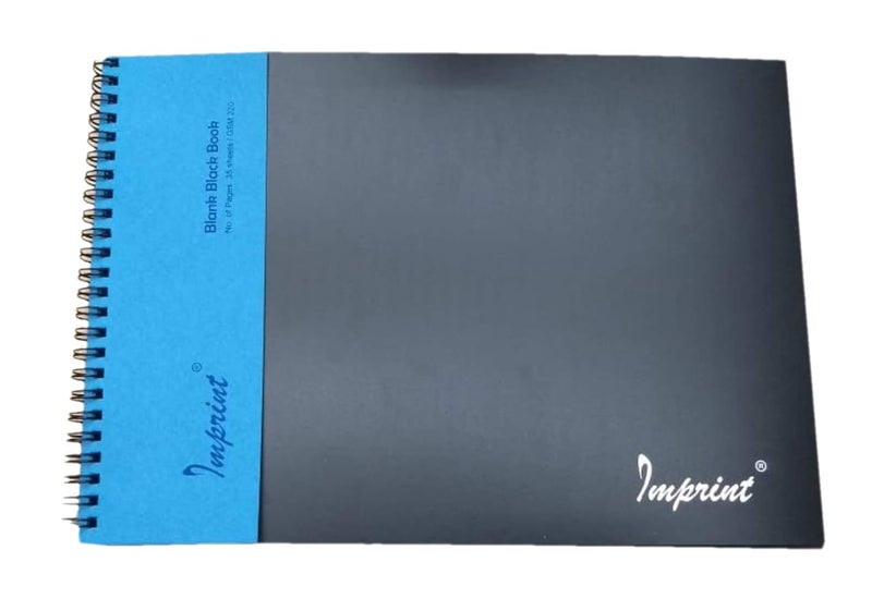 IMPRINT Acrylic Paper Spiral Bound Black Scrapbook A4 Size With 35 Black Sheets - Image 5
