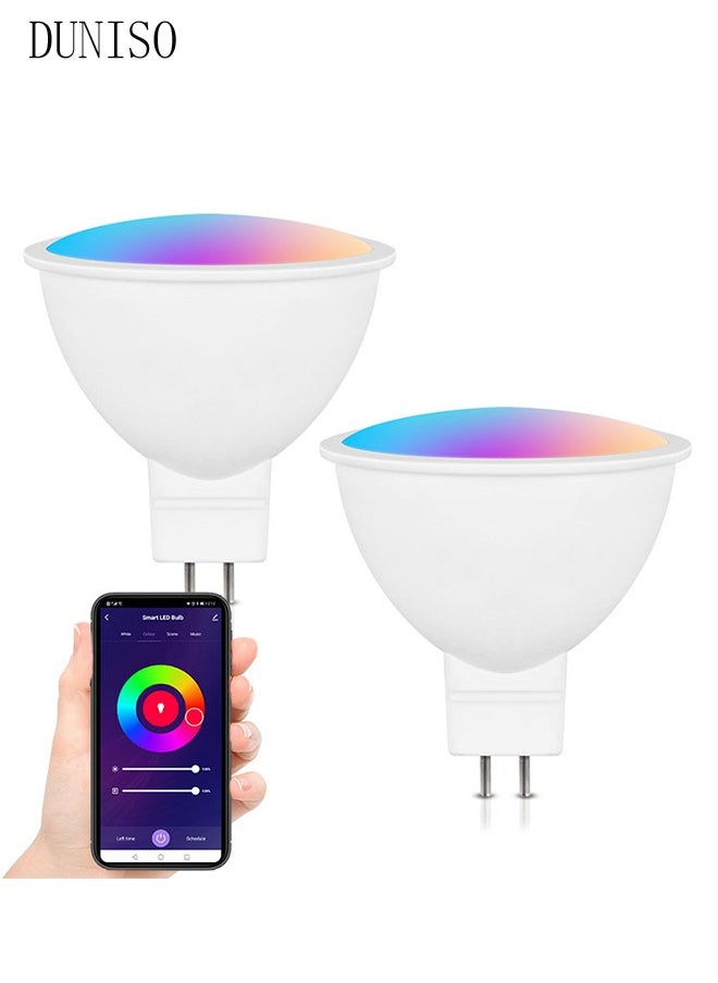 5W Smart RGB Light Bulb ,Works With Google Assistant And Dimmable Via App，Remote Control Smart LED Bulb With 8 Different Modes And 16Millions Colors Dimmable Light,White