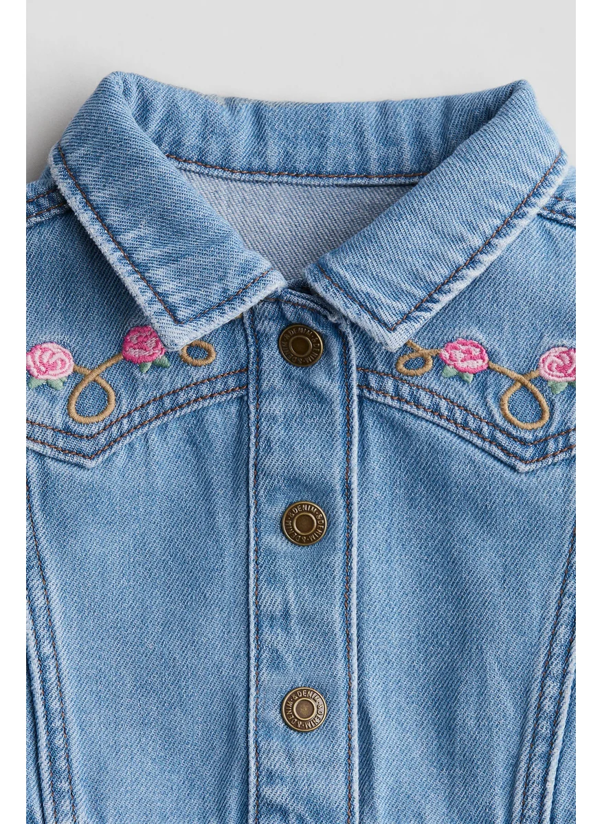 اتش اند ام Embroidery-Detail Denim Jacket