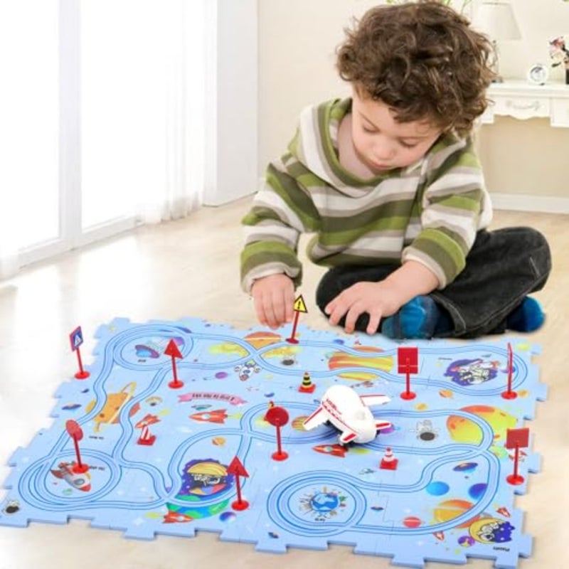 Puzzle with Rail Car for Ages 3-5, Toddler DIY Puzzle Track Play Set Gift, Critical Thinking Educational Toys for 3 4 5 6 Year Old Boys Girls, Fun Slot Car Building Toys for - Image 5