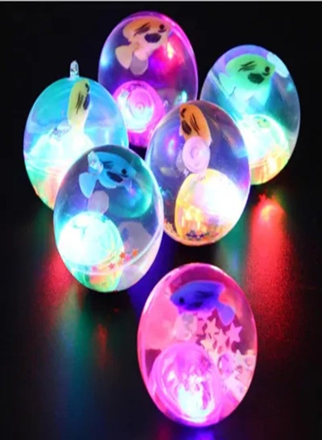 FAVELA® Led Flashing Luminous Ball 55mm Rubber Bouncing Ball Anti-Stress Water Filled Light Balls for Return Gifts LED Stress Gift Fun Toys for Children(Pack of 3) (Multi) - Image 2