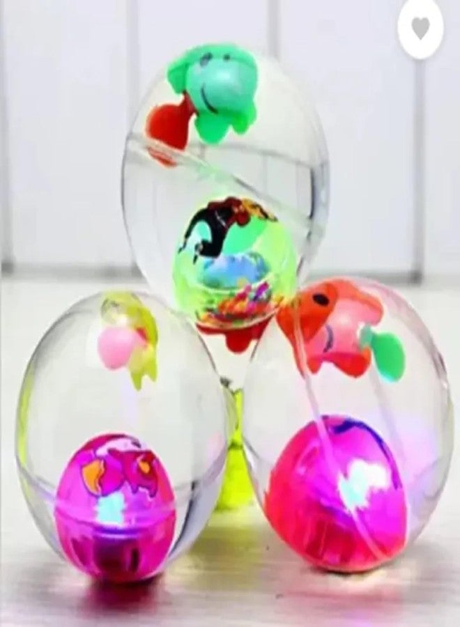FAVELA® Led Flashing Luminous Ball 55mm Rubber Bouncing Ball Anti-Stress Water Filled Light Balls for Return Gifts LED Stress Gift Fun Toys for Children(Pack of 3) (Multi) - Image 1