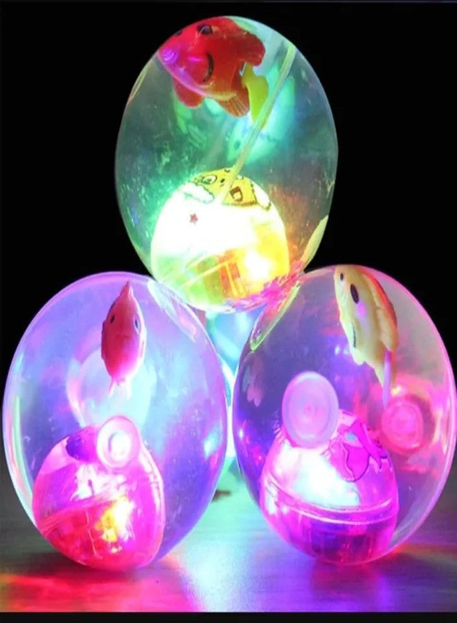 FAVELA® Led Flashing Luminous Ball 55mm Rubber Bouncing Ball Anti-Stress Water Filled Light Balls for Return Gifts LED Stress Gift Fun Toys for Children(Pack of 3) (Multi) - Image 4