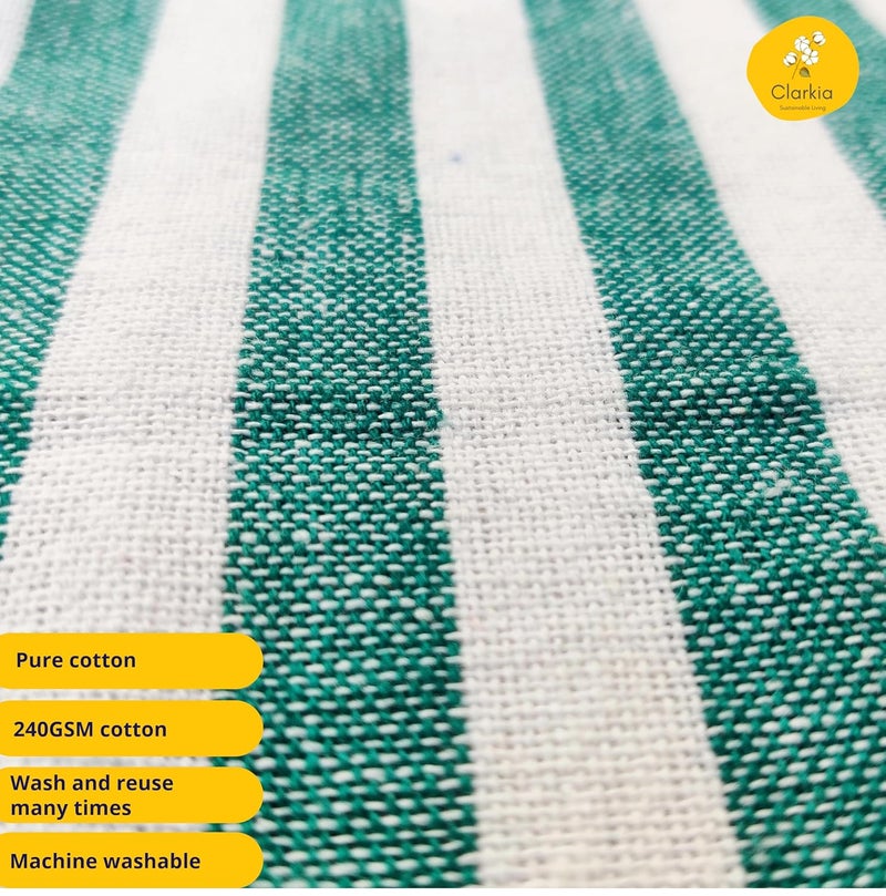 Clarkia Set of 2 Cotton Double Layer Roti Clothes Wrap with Flaps Muslin Cloth for chapati for hot case Kitchen Chapati Cloth wrap roti Cloth (2, Green & Blue) - Image 4