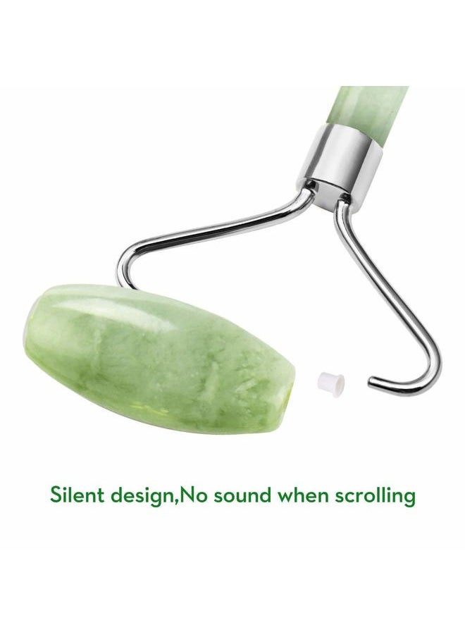 kimkoo kimkoo Jade Roller and Gua Sha for Face-3 in 1 Kit with Facial Massager Tool,100% Real Natural Jade Stone Anti Aging,Face Beauty Set for Eye Anti-Wrinkle  - Image 3