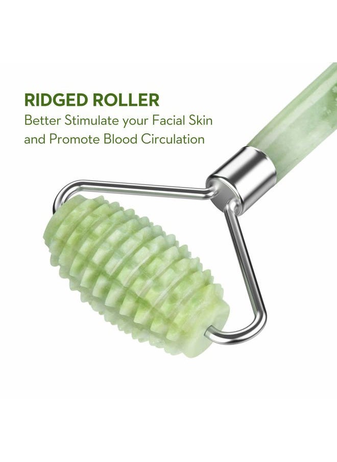 kimkoo kimkoo Jade Roller and Gua Sha for Face-3 in 1 Kit with Facial Massager Tool,100% Real Natural Jade Stone Anti Aging,Face Beauty Set for Eye Anti-Wrinkle  - Image 5
