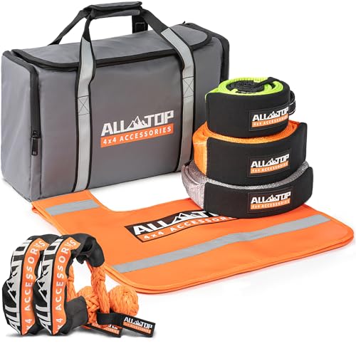 ALL-TOP Recovery Pack 7in1: Water-Resist Offroad Gear Bag with Tow Strap, Tree Saver, Extension Strap, Damper & 2 Soft Shackles - Image 1