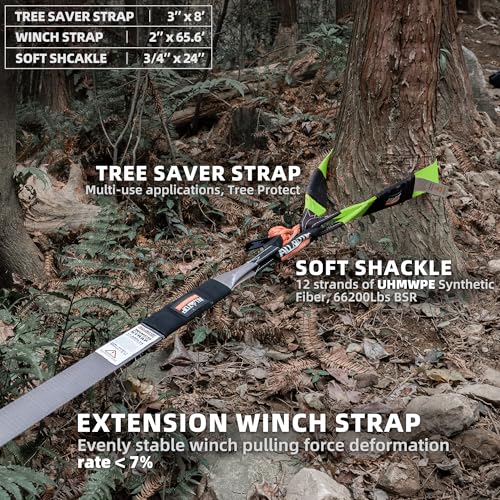 ALL-TOP Recovery Pack 7in1: Water-Resist Offroad Gear Bag with Tow Strap, Tree Saver, Extension Strap, Damper & 2 Soft Shackles - Image 4