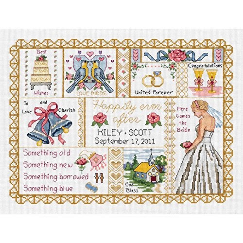 Janlynn 50577 Counted Cross Stitch Kit 13.25"X10", Wedding Collage (14 Count) - Image 2