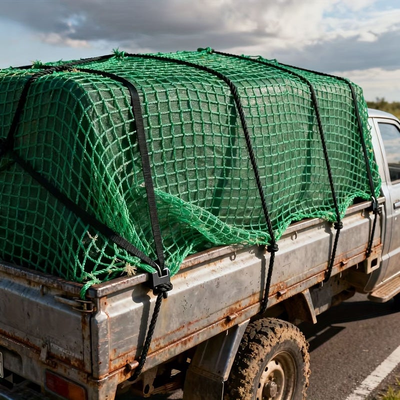 Heavy Duty Truck Cargo Net Straps 59x59 Inch Slip Resistant Polypropylene Transport Net - Image 1