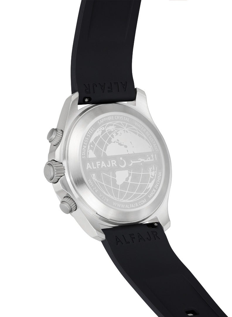 Al Fajr Dynamic 360 Analog+Digital Rubber Strap Watch - WH-24 - 44mm - Image 3
