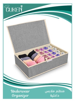 Clothes Underwear Drawer Organizer with Lid, 17 Cells Bra Closet Organizers, Foldable Underwear Storage Box, Fabric Divider Drawer Compartment for Clothing Underwear Bras Socks - pzsku/Z3349DEC33A54D8275727Z/45/1746228189/f3768fbb-d823-426e-bacf-177074073413
