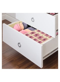 Generic Clothes Underwear Drawer Organizer with Lid, 17 Cells Bra Closet Organizers, Foldable Underwear Storage Box, Fabric Divider Drawer Compartment for Clothing Underwear Bras Socks  - Image 4
