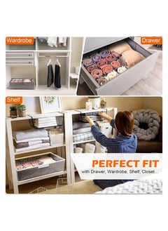 Generic Clothes Underwear Drawer Organizer with Lid, 17 Cells Bra Closet Organizers, Foldable Underwear Storage Box, Fabric Divider Drawer Compartment for Clothing Underwear Bras Socks  - Image 5