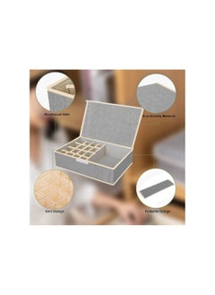 Generic Clothes Underwear Drawer Organizer with Lid, 17 Cells Bra Closet Organizers, Foldable Underwear Storage Box, Fabric Divider Drawer Compartment for Clothing Underwear Bras Socks  - Image 3