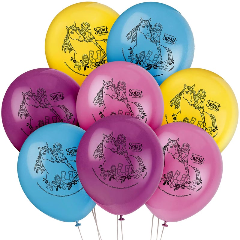 Unique Industries Spirit Riding Free Latex Balloons 12 Assorted Colors 8 Pcs