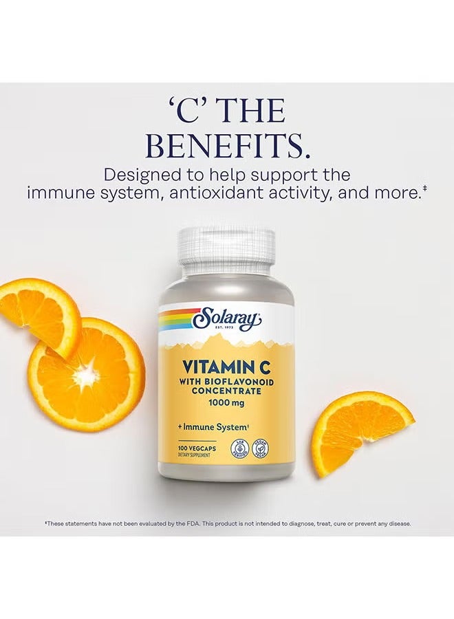 SOLARAY Vitamin C 1000mg with Bioflavonoids, Immune & Antioxidant Support, 100 Vegan Capsules - Image 3
