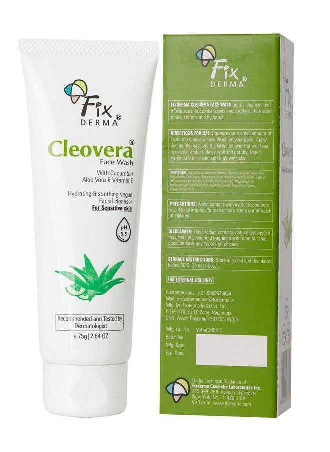 FIXDERMA Cleovera Aloe Vera Face Wash With Vitamin E ; Aloe Vera Gel For Face ; Face Wash & Face Cleanser ; Face Wash For Dry Skin (All Type Skin) ; Face Wash For Women & Men 75G  - Image 2