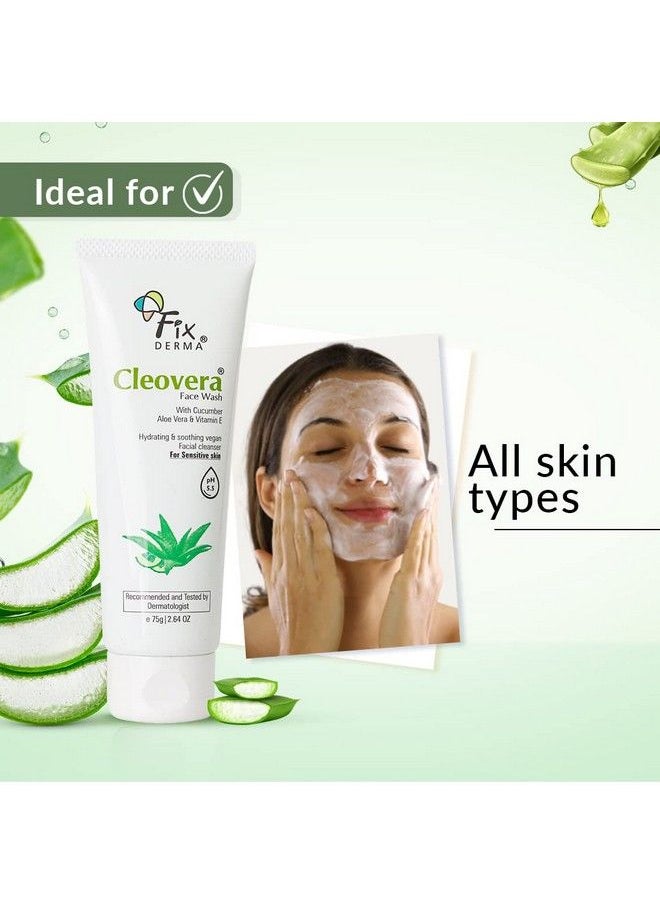 FIXDERMA Cleovera Aloe Vera Face Wash With Vitamin E ; Aloe Vera Gel For Face ; Face Wash & Face Cleanser ; Face Wash For Dry Skin (All Type Skin) ; Face Wash For Women & Men 75G  - Image 4