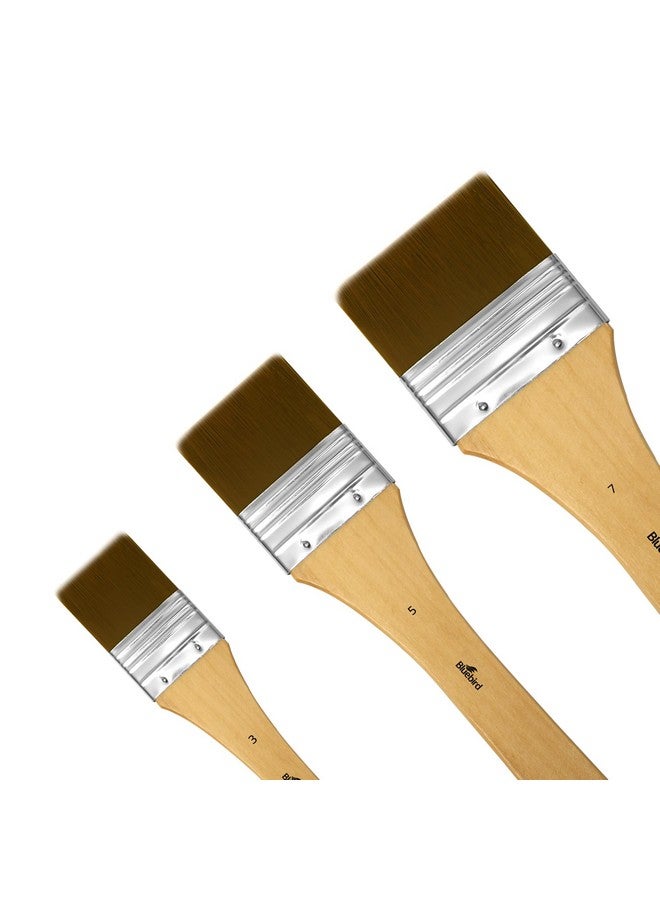Bluebird  Premium Paint Brushes For Gesso, Glues, Varnishes & Stains, Pack Of 3 Professional Brushes - Image 4