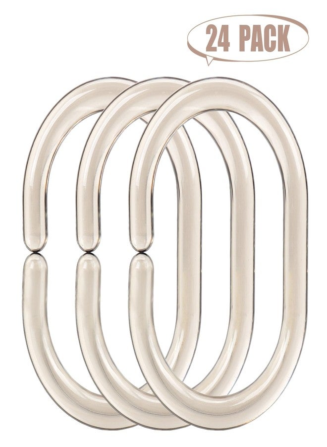 Qulable 24 pcs Shower Curtain Rings Plastic Shower Curtain Hooks C-Shaped Rings Hook Hanger Bath Drape Loop Clip Glide Bathroom Shower Window Rod (Transparent Gray) - Image 4