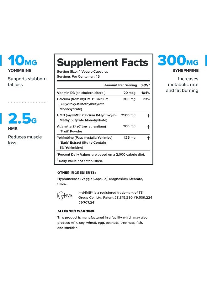 Legion Forge Fasted Fat Burner - Thermogenic Fat Burner, Target Stomach Fat And Trim Belly Fat With Yohimbe, Hmb Supplement, Choline. All Natural |45 Servings| 180 Count (Pack Of 1) - Image 2