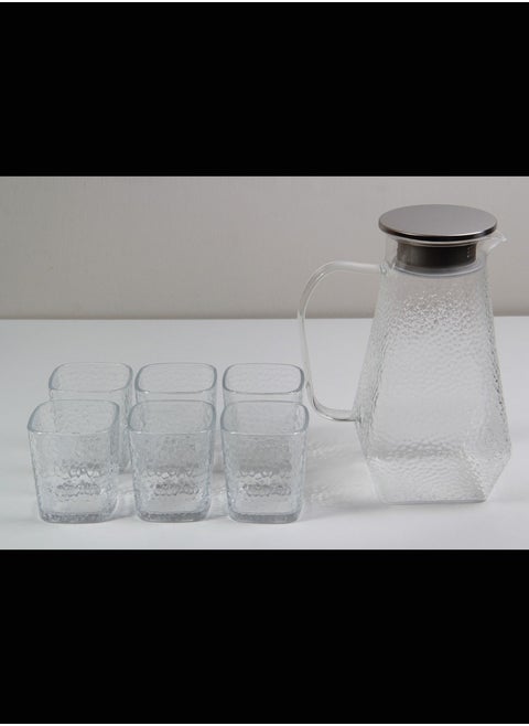 A drink set with cups in an elegant design for water and juice