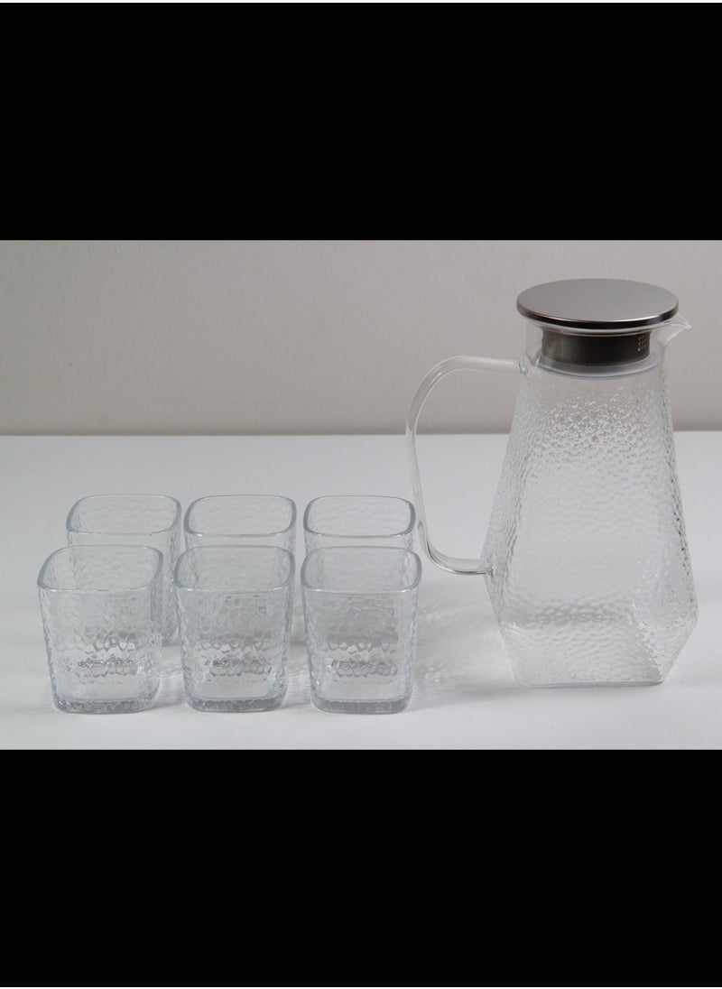 A drink set with cups in an elegant design for water and juice