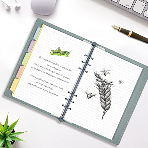 Billtigif A5 Refill Paper for Planner Inserts, 6 Ring Loose Leaf Lined Paper With Binder Dividers, 240 Pages for Budget Planner Journals Notebook (White Paper) - Image 4