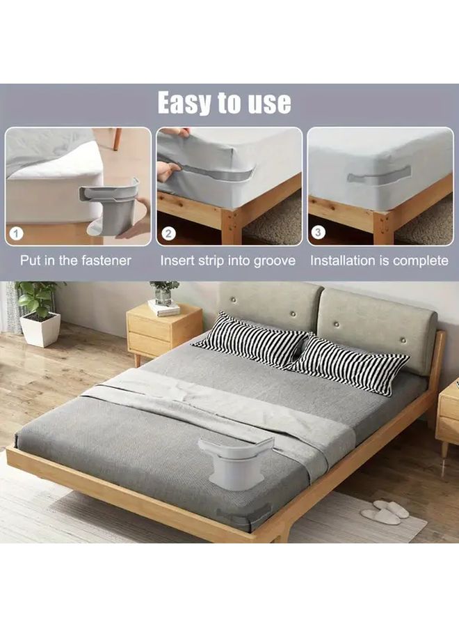 Milky Heavy Duty Bed Sheet Holders 4pcs For All Mattress Sizes Dormitory Hotel Tatami Fixing Clips - Image 3