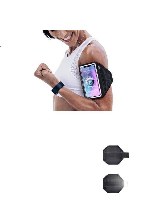 Dipple Deepor Waterproof Phone Armband With Touch Screen For Men And Women, Lightweight Wrist Bag For Sports Running, Outdoor Cycling, Fitness, Sweatproof And Non-Slip Arm Band, Adjustable Phone Sleeve - Bla - Image 2