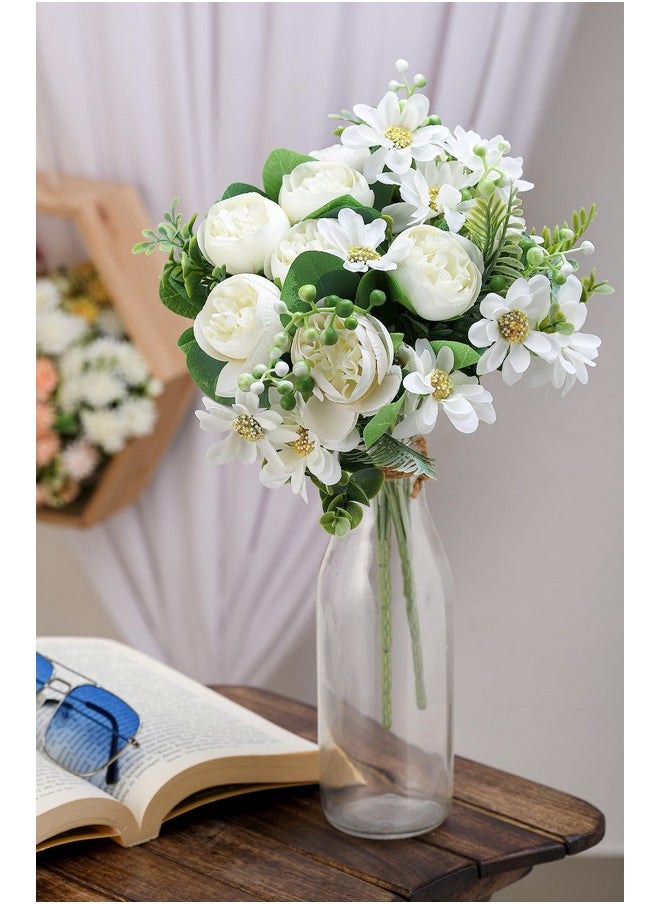 SATYAM KRAFT 1 Pc Artificial Peony Rose Flower Bunch for Christmas,Wedding,Home Decor, Office, Bedroom, Balcony Decoration Items, (Without Vase) (Pack of 1) (White) (Fabric) - pzsku/Z334A75CAEC14AE9383BBZ/45/_/1737721382/c35b1b0b-eaea-4913-be8b-cb0af59a5435