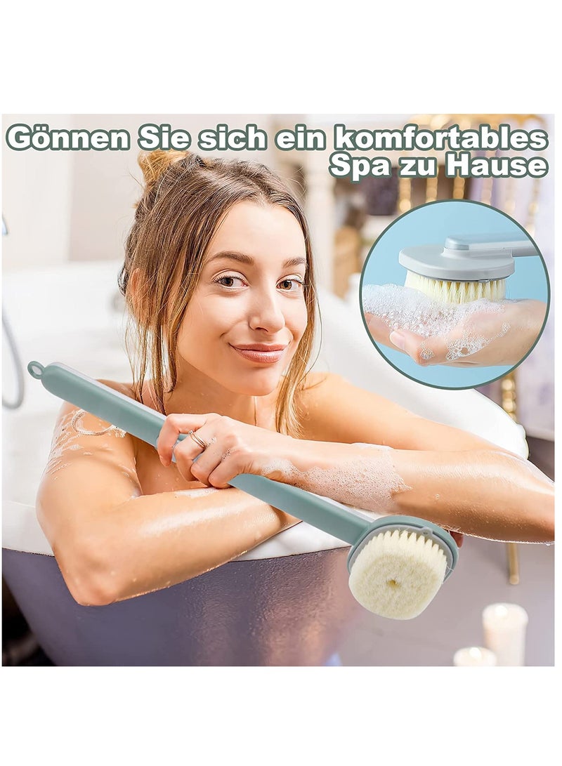 Brush Long Handle for Shower Long Handle Liquid Bath Brush Storable Body Wash Family Essentials Soft Bath Massage Cleaning Brushes with Soap Dispenser for Exfoliation Scrubbing Shower