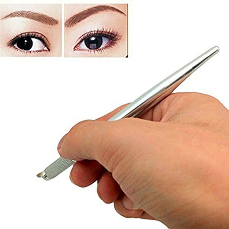 Pinkiou Microblading Kit 5 pcs Silver Hair Stroked Microblading Pen Eyebrow Tattoo Pen Holder microblading handles Tool Supplies - Image 5