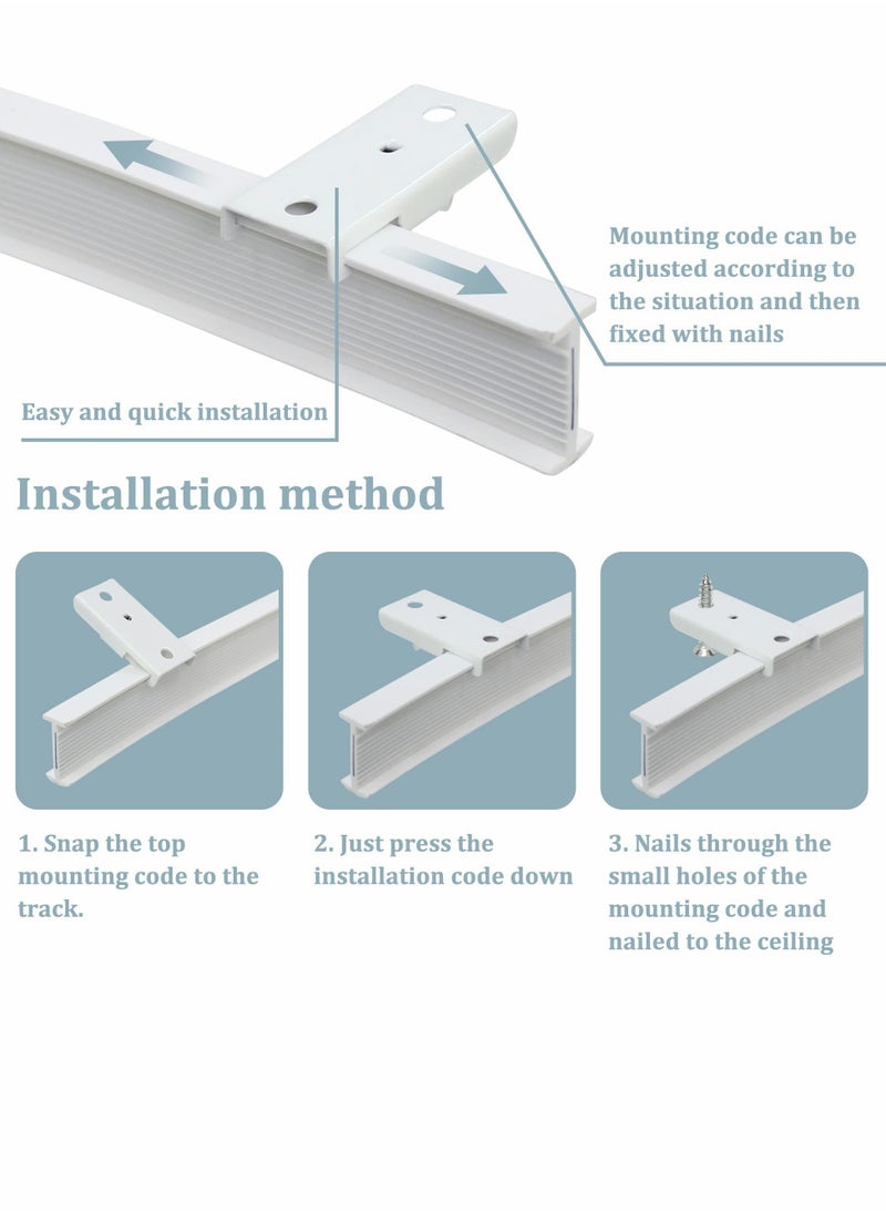 SYOSI Ceiling Track Mounting Bracket, Curtain Track Bracket Slide Rail Accessories, DIY Mount for Straight or Curved Curtain Track, Side Mount or Ceiling Mount (38 Pcs)  - Image 3