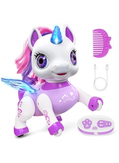 General Remote Control Unicorn Robot Toy for Girls LED Dancing Rechargeable STEM Learning Toys for Kids Preschool Children's Presents  - Image 1