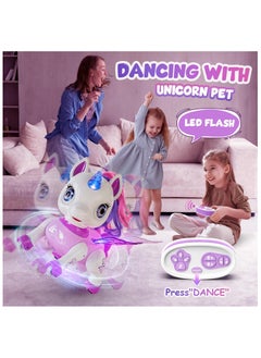 General Remote Control Unicorn Robot Toy for Girls LED Dancing Rechargeable STEM Learning Toys for Kids Preschool Children's Presents  - Image 2