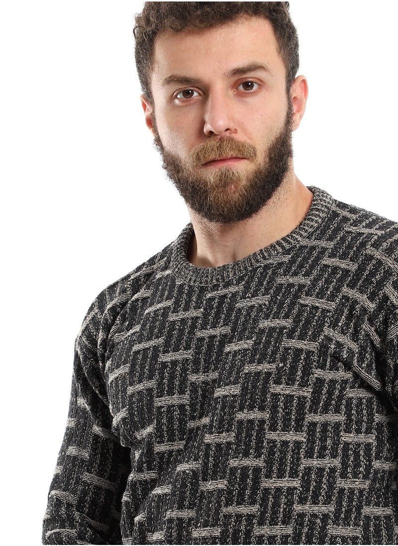 Caesar - Wool Mens Pullover With Multi Design - Image 1