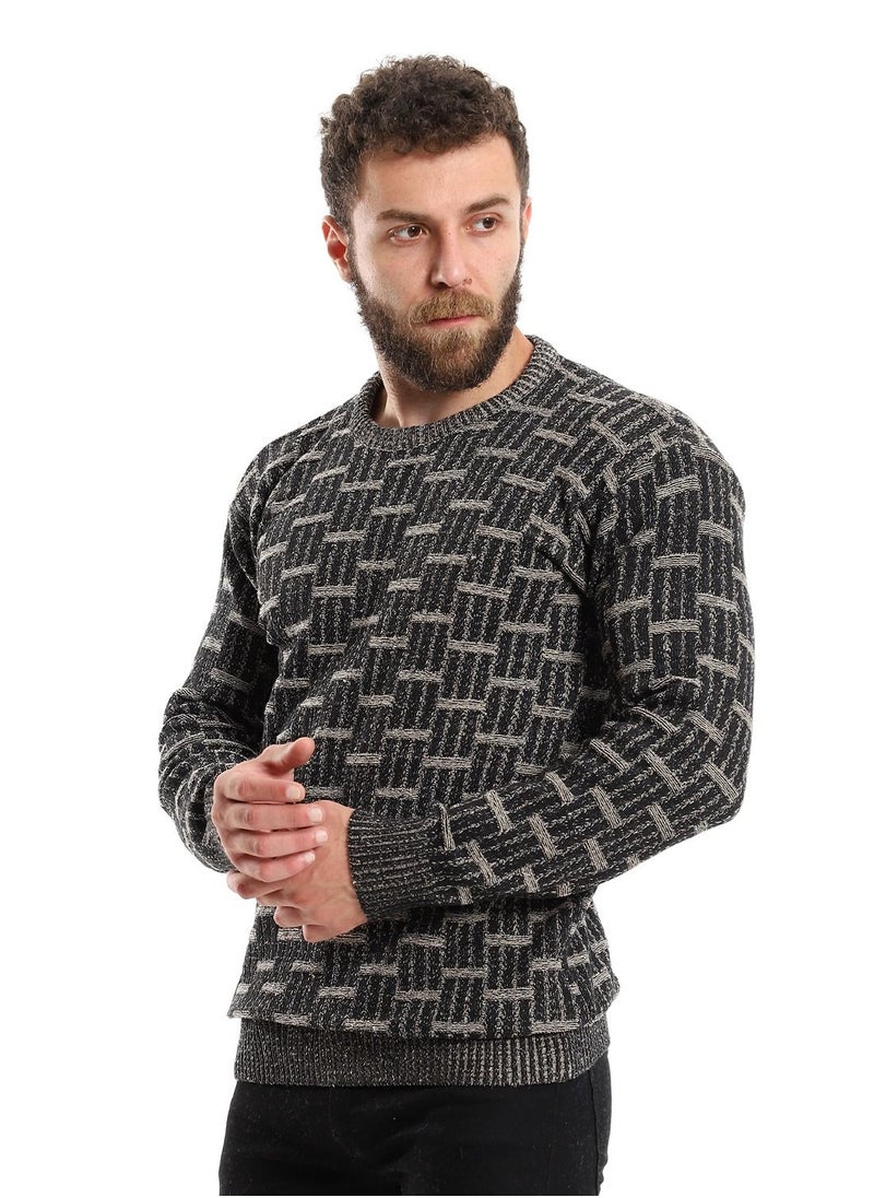 Caesar - Wool Mens Pullover With Multi Design - Image 1