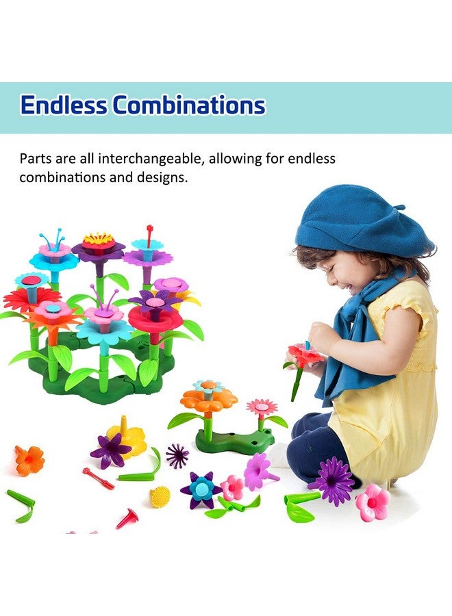 Byserten Gifts For 3 6 Year Old Girls Flower Garden Building Set 98 Pcs Arts And Crafts For Girls 11 Colors Birthday Gifts Christmas - Image 4
