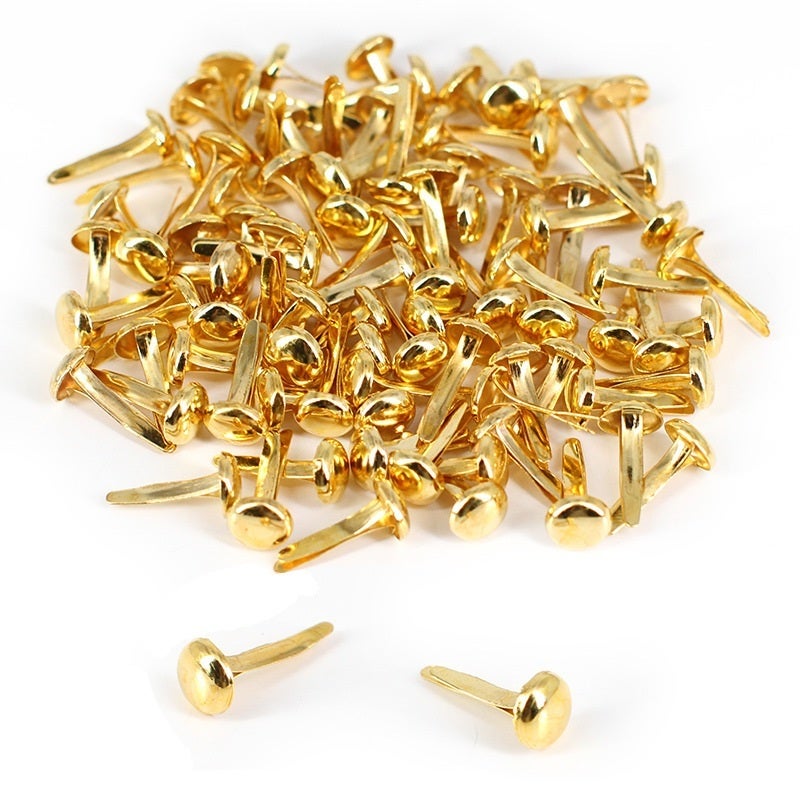 Star Shaped Push Pins 100-Piece Gold Round Push Pins - Detachable Two-Legged Nails Secure Hold for DIY Projects - Image 1