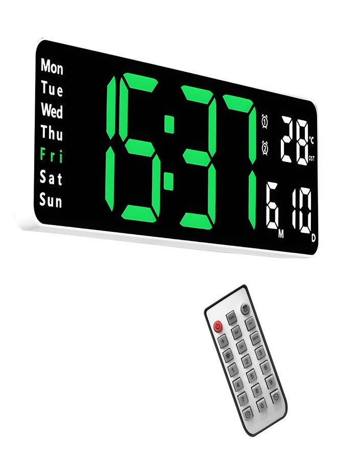 Lancoon Electronic Clock, 13 Inch LED Screen with Standing and Hanging Count Up Countdown Remote Control Plug in Temperature Date Week Display for Living Room Home - Image 1