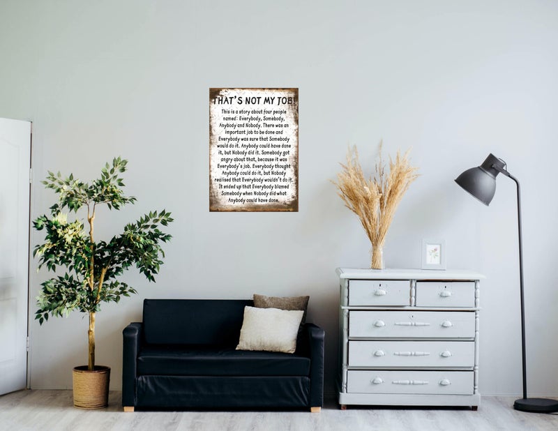 EMOHAT Funny Metal Tin Sign That's Not My Job Story Sign Fun Wall Art Vintage Plague Poster Retro Inspirational Decorations Home Decor Gifts for Home Office Living Room 12x8 Inches - Image 5