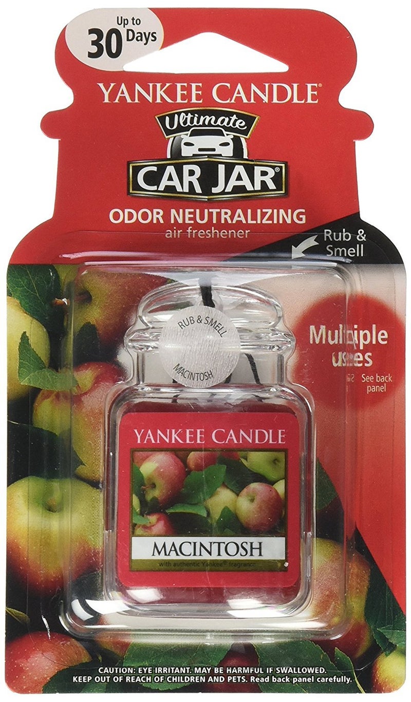 Yankee Candle Car Air Fresheners, Hanging Car Jar® Ultimate Macintosh Scented, Neutralizes Odors Up To 30 Days - Image 1