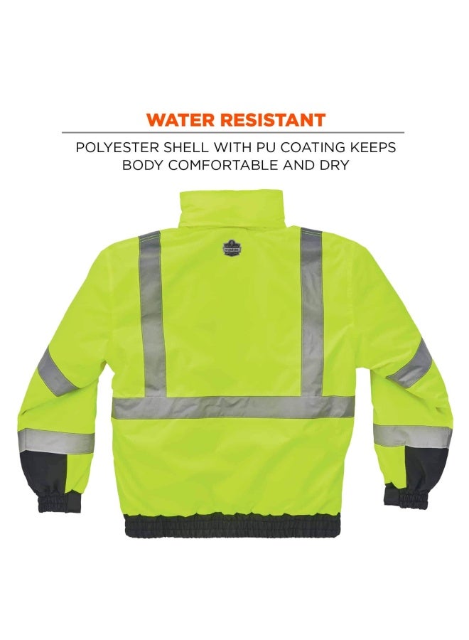 Ergodyne Glowear 8377 Type R Class 3 Lime Quilted Bomber Jacket Small S - Image 2