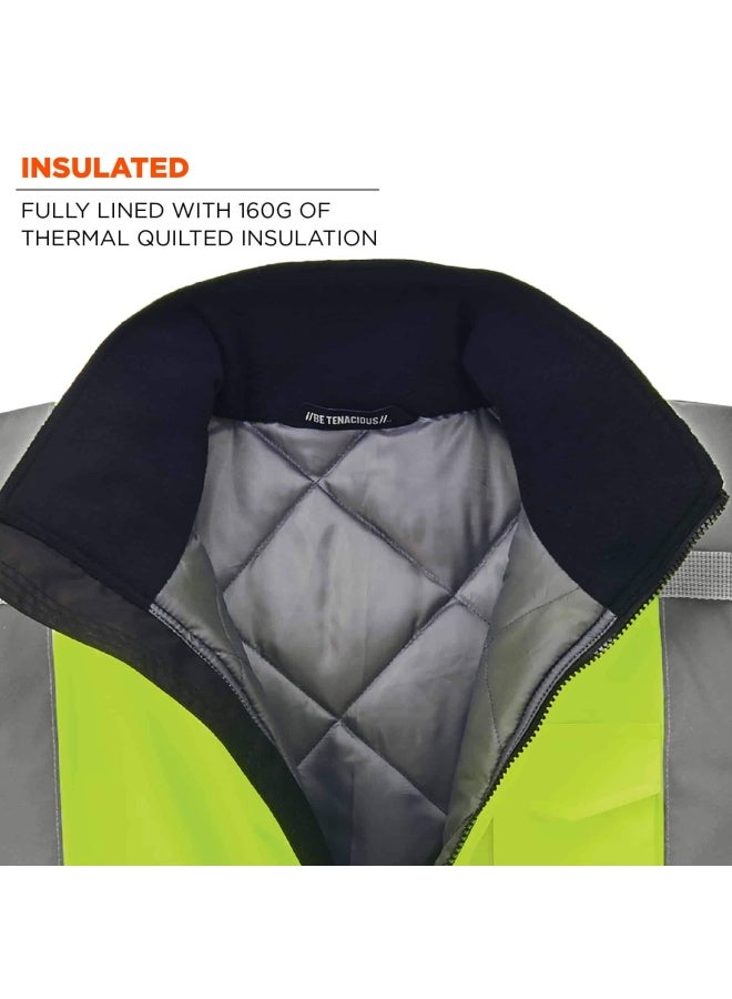 Ergodyne Glowear 8377 Type R Class 3 Lime Quilted Bomber Jacket Small S - Image 3