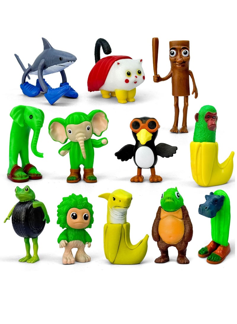 12-piece set of Italian funny dolls, Tralalero Tralala doll toys, including Tralalero Tralala, Tung Tung Tung Sahur, Brr Brr Patapim collectible animal dolls, fan gifts - Image 1