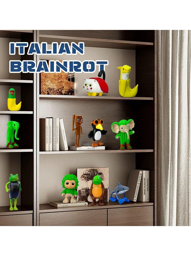 12-piece set of Italian funny dolls, Tralalero Tralala doll toys, including Tralalero Tralala, Tung Tung Tung Sahur, Brr Brr Patapim collectible animal dolls, fan gifts - Image 4