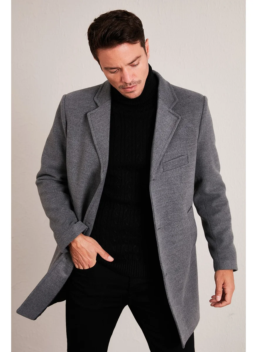 بوراتي Slim Fit Cotton Buttoned Cashew Coat Men's Coat 5840098
