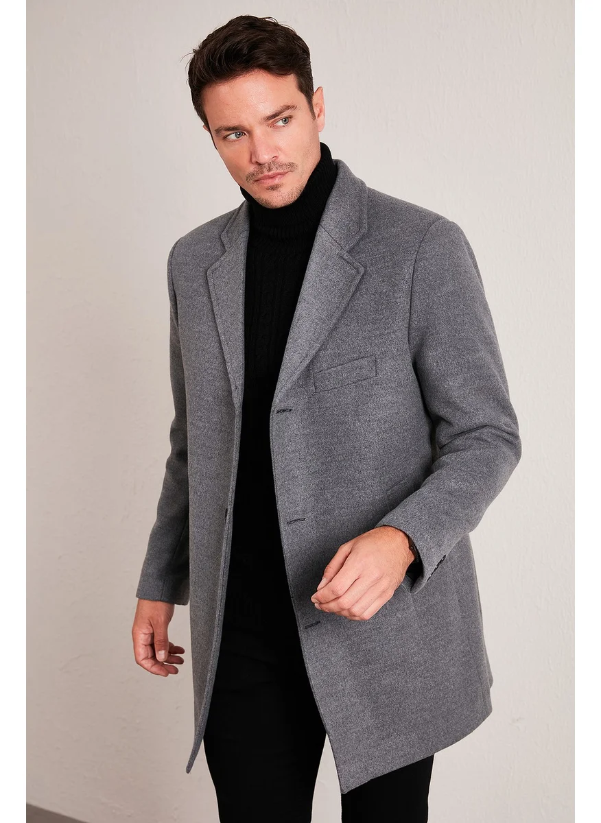 بوراتي Slim Fit Cotton Buttoned Cashew Coat Men's Coat 5840098